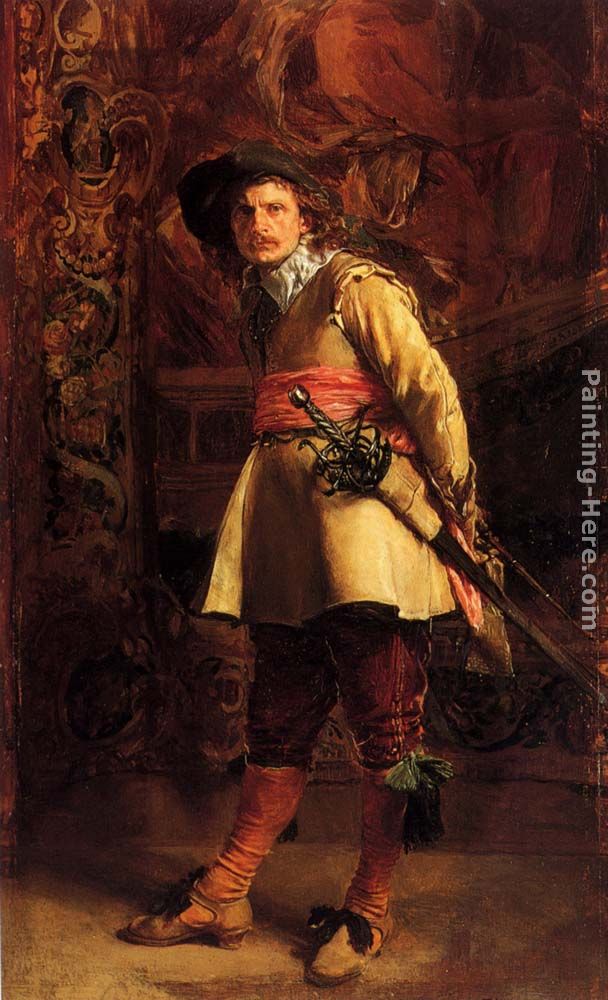 Musketeer painting - Jean-Louis Ernest Meissonier Musketeer art painting